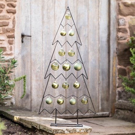 Black standing metal tree