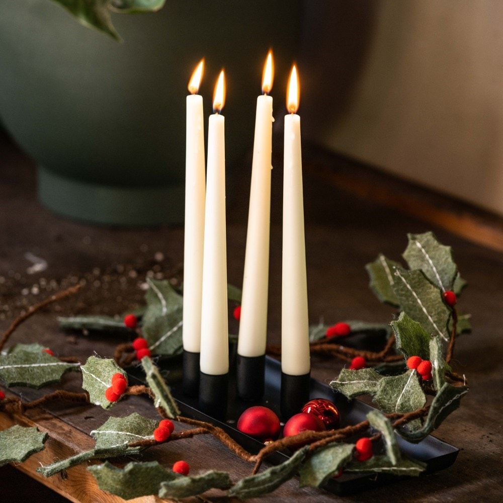 Black magnetic candle holder