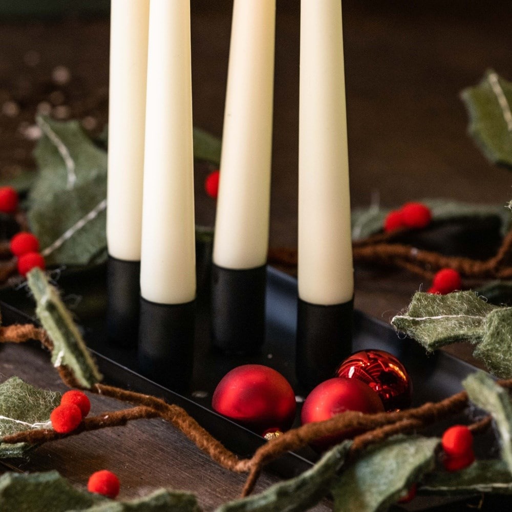 Black magnetic candle holder