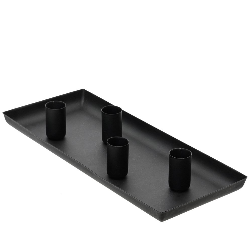Black magnetic candle holder