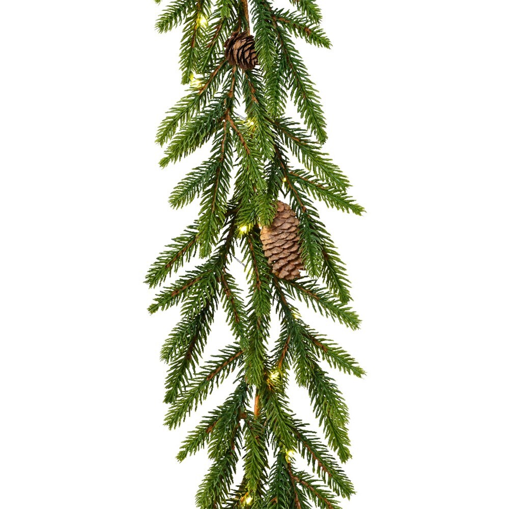 Slim light up garland with pinecones