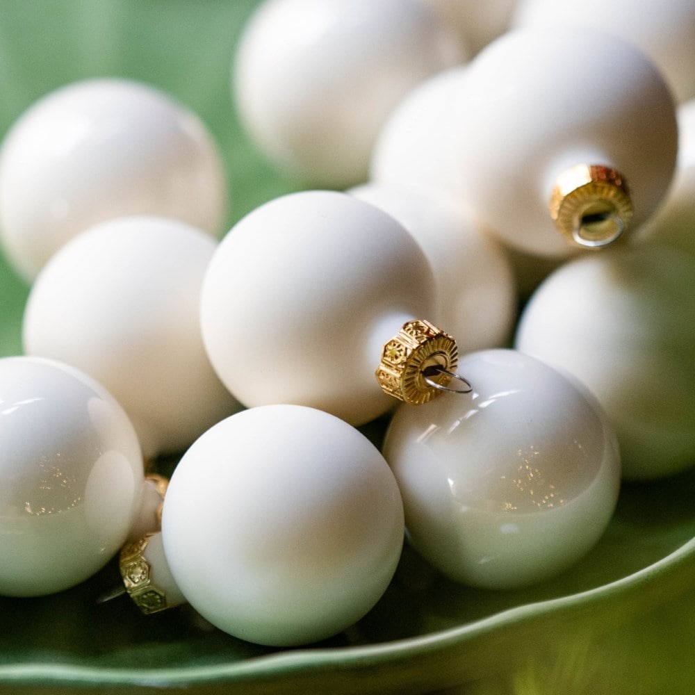 Cream mini glass baubles - box of 16
