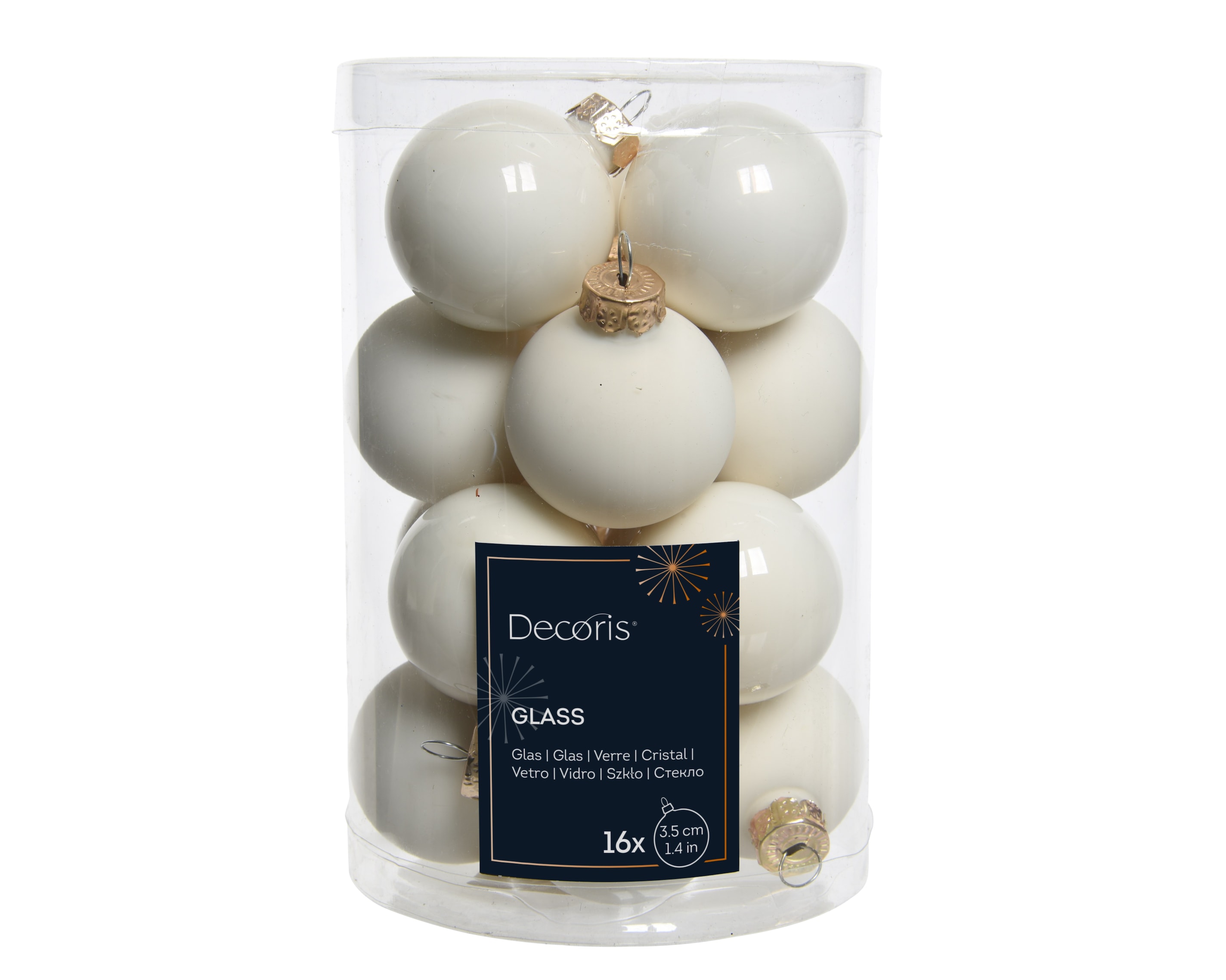 Cream mini glass baubles - box of 16