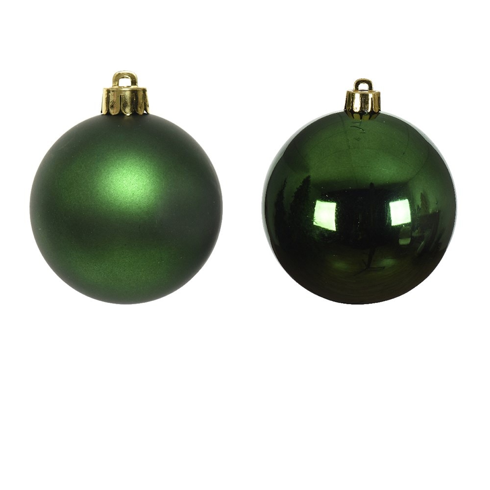 Forest green mini glass baubles - box of 16
