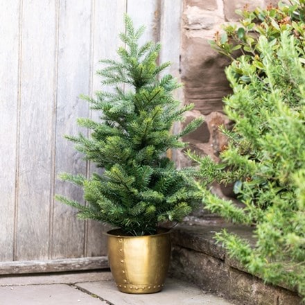 Indoor/outdoor pre lit potted tree