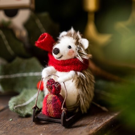Felt sledging hedgehog
