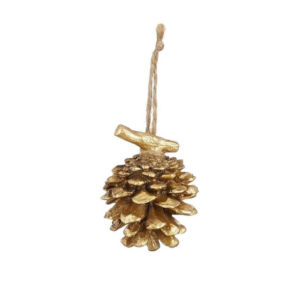Two large golden pinecones