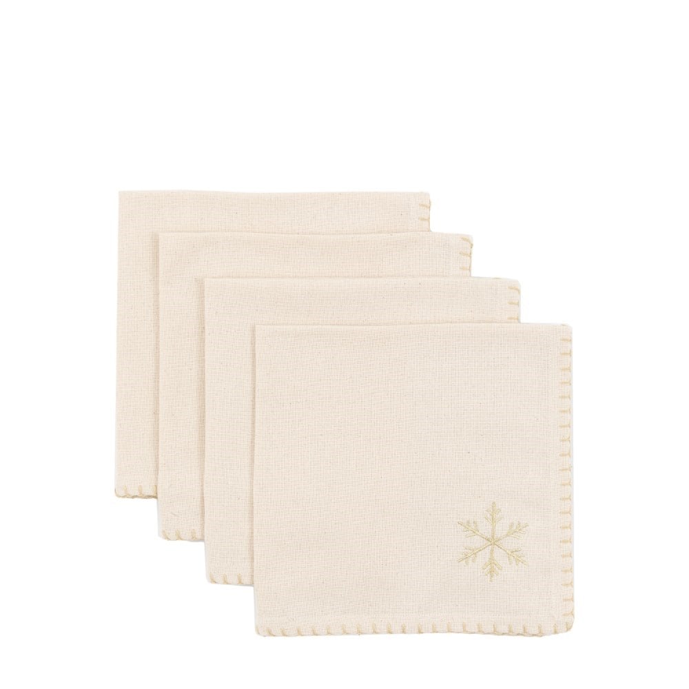 Four snowflake napkins