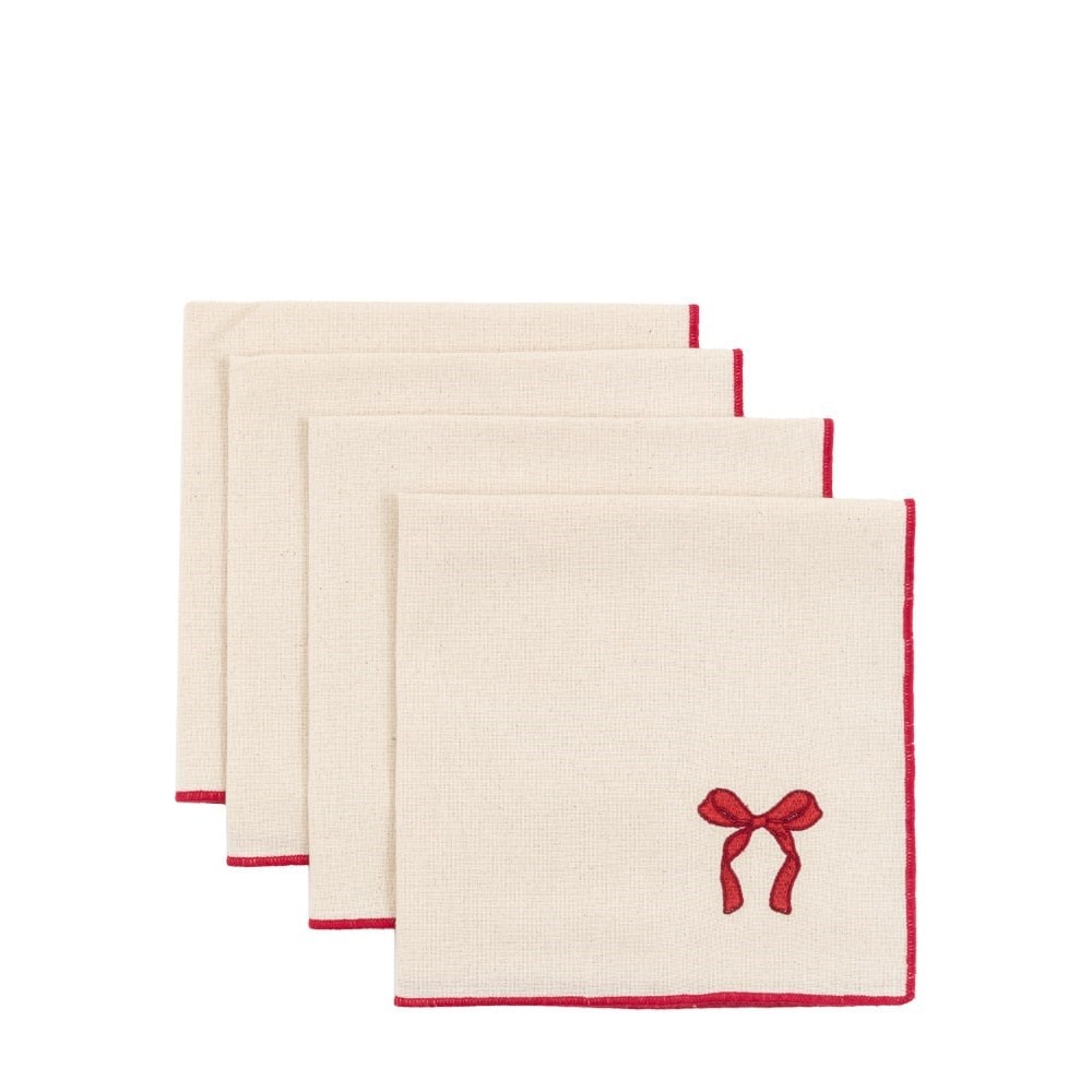 Four bow design napkins