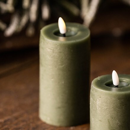 Green LED pillar candle