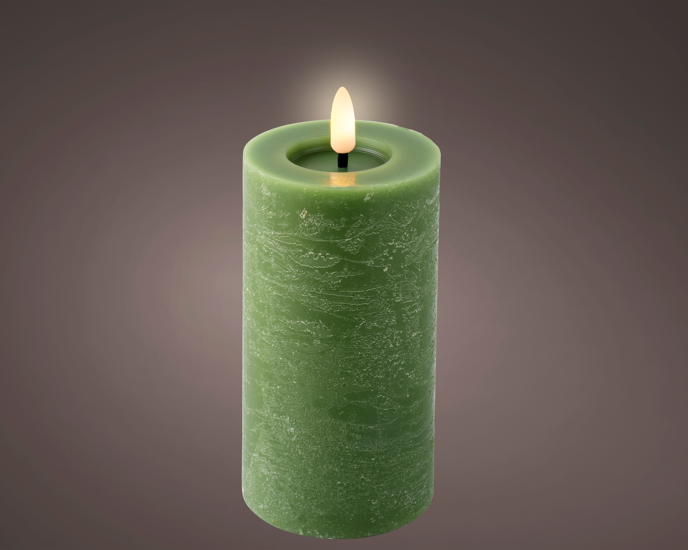 Green LED pillar candle