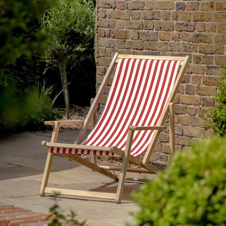 Red stripe deck chair