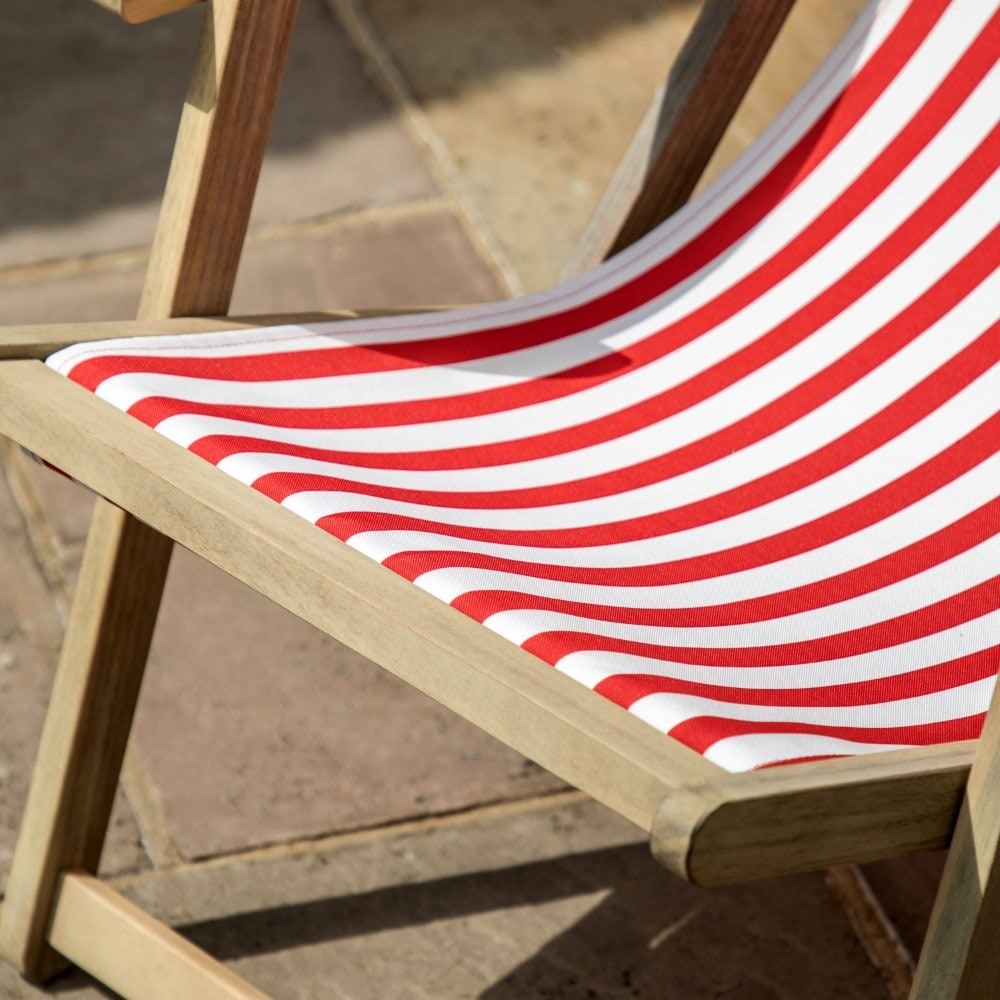 Red stripe deck chair