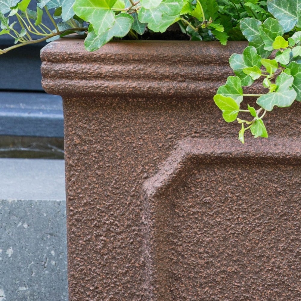 Textured cube planter - rust