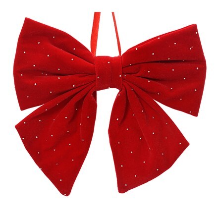 Red velvet tree bow