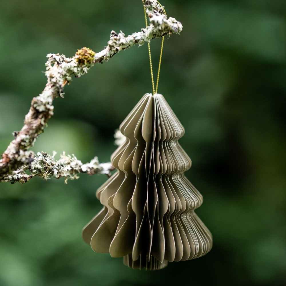 Green paper tree decoration