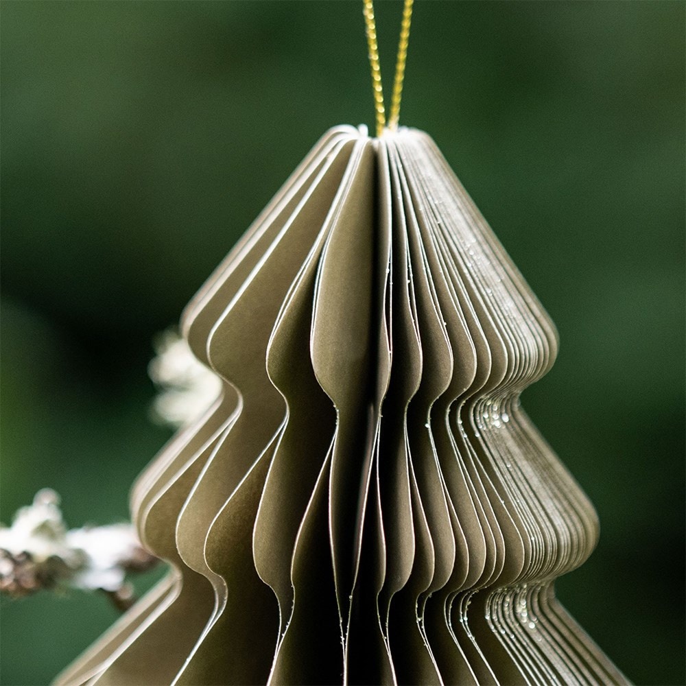 Green paper tree decoration