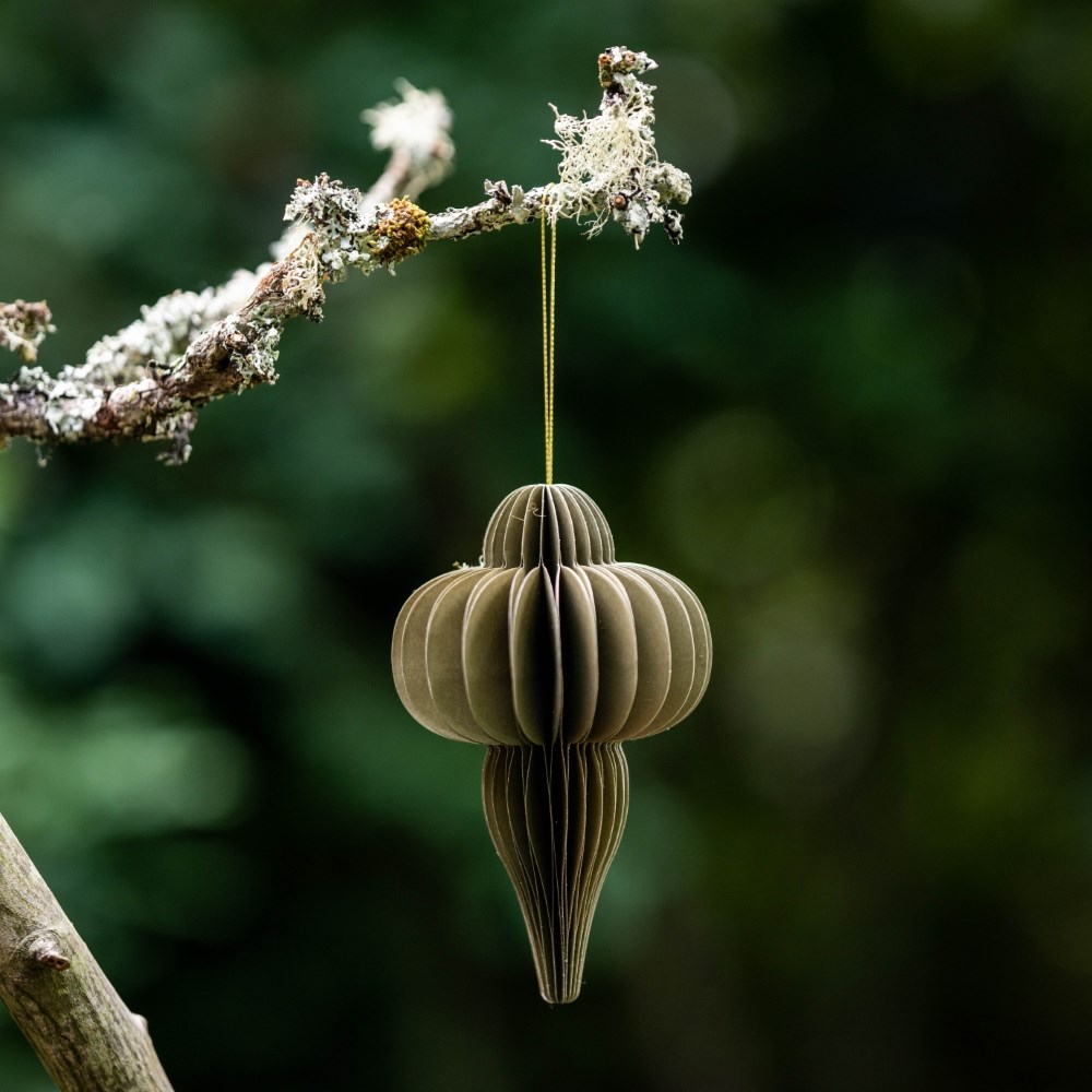 Green paper lantern bauble