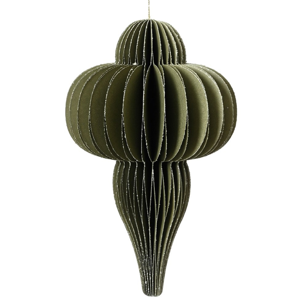 Green paper lantern bauble