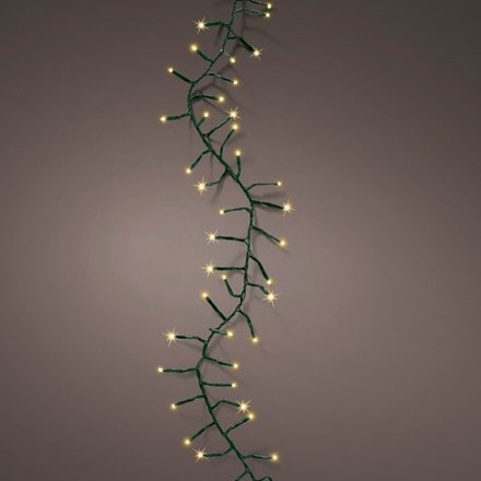 Indoor/outdoor green wire twinkle tree lights - warm white