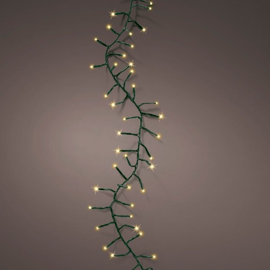 Indoor/outdoor green wire twinkle tree lights - warm white