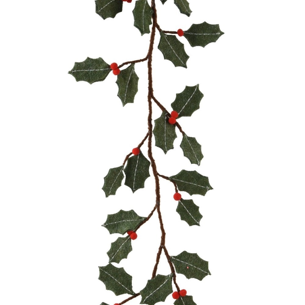 Felt holly garland