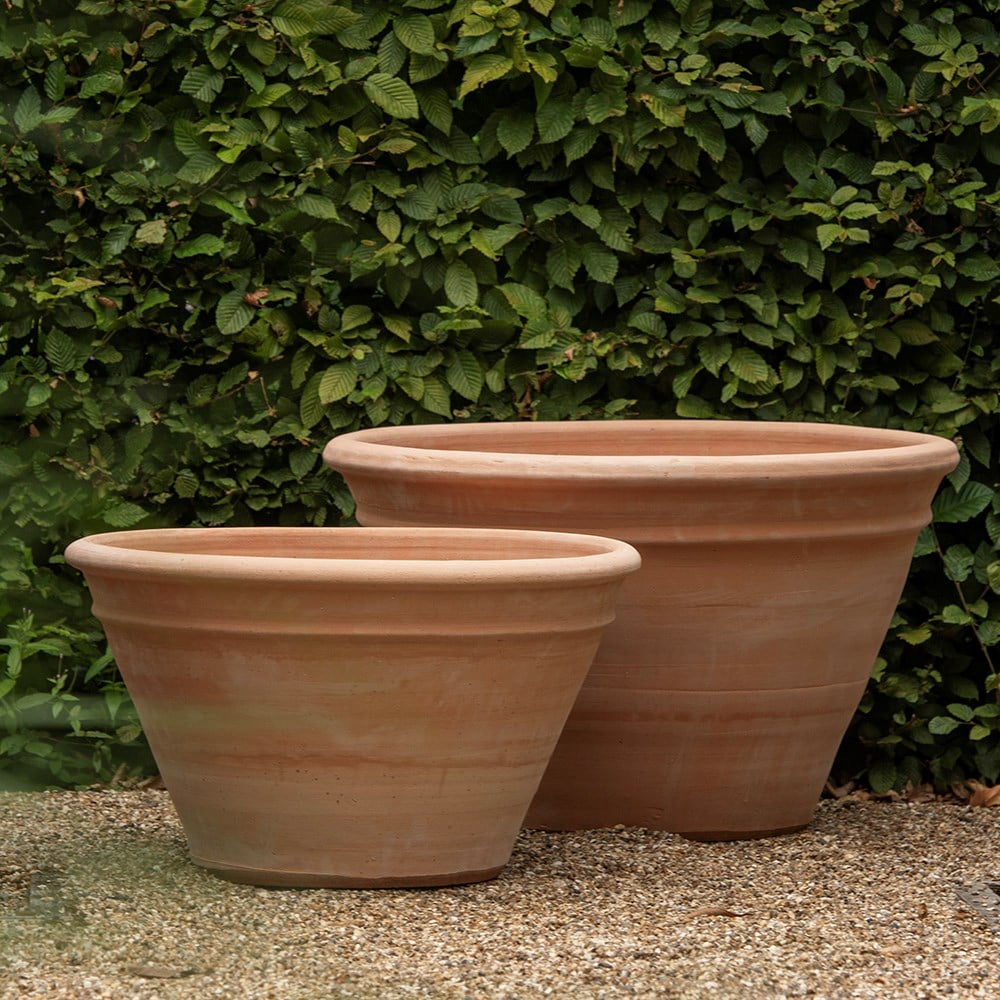 Terracotta dahlia pot