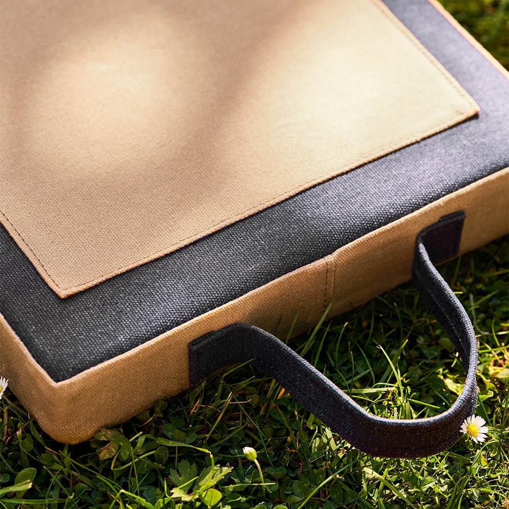 Classic garden kneeler - charcoal & natural