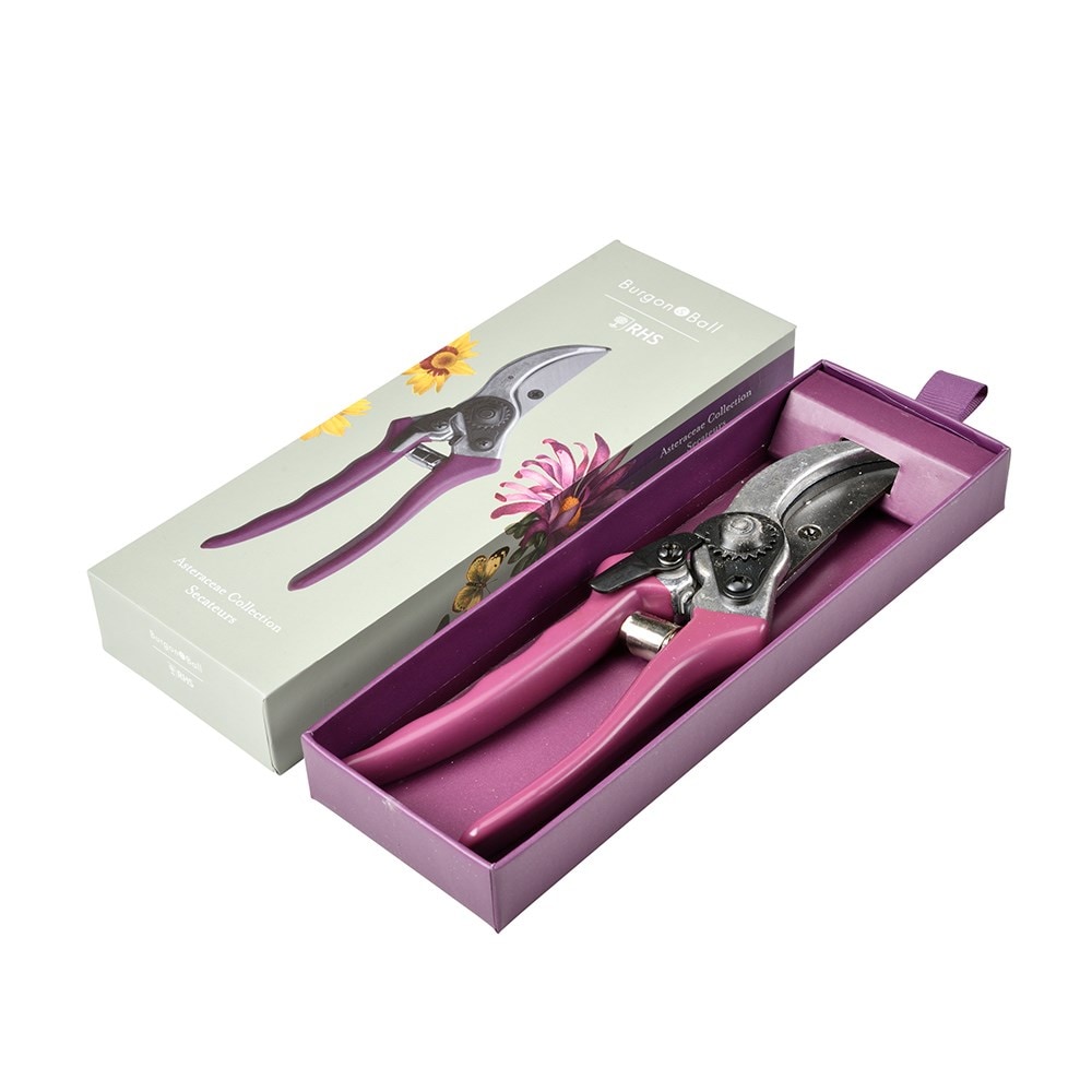 RHS Burgon and Ball secateur with gift box floral print -  asteraceae