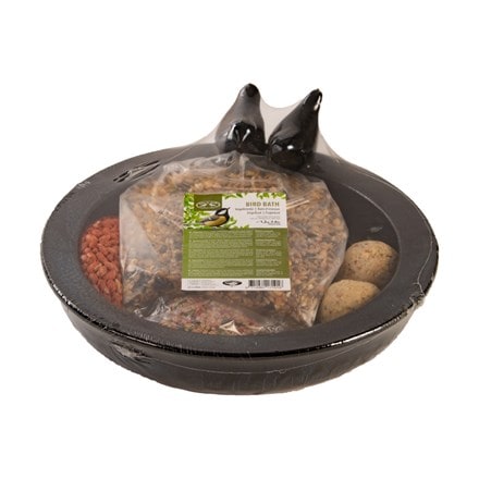 Bird bath & bird food gift set