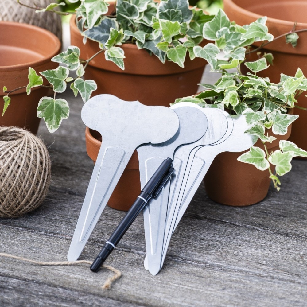 Set of 6 zinc plant markers