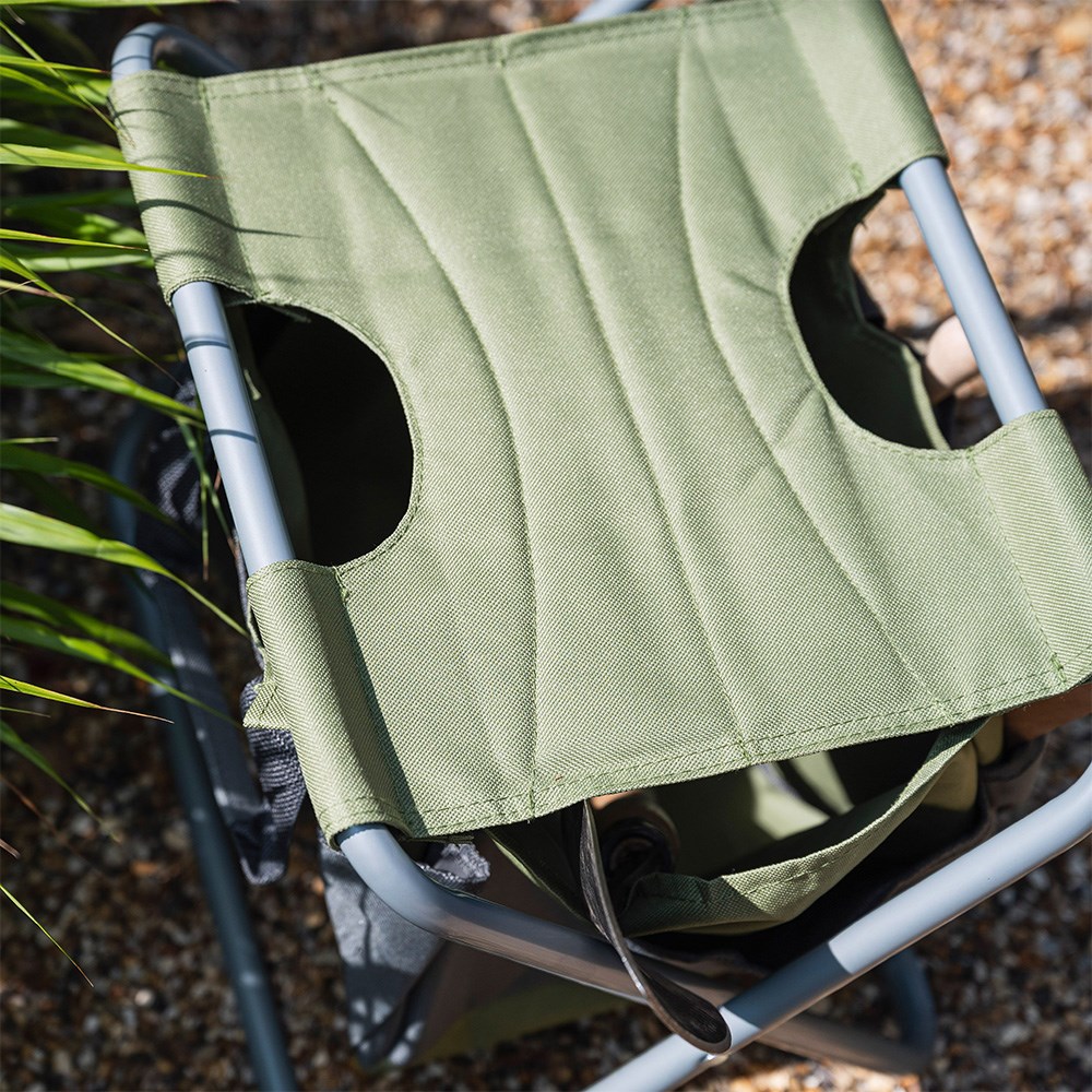 Gardener's tool bag & stool - green & grey