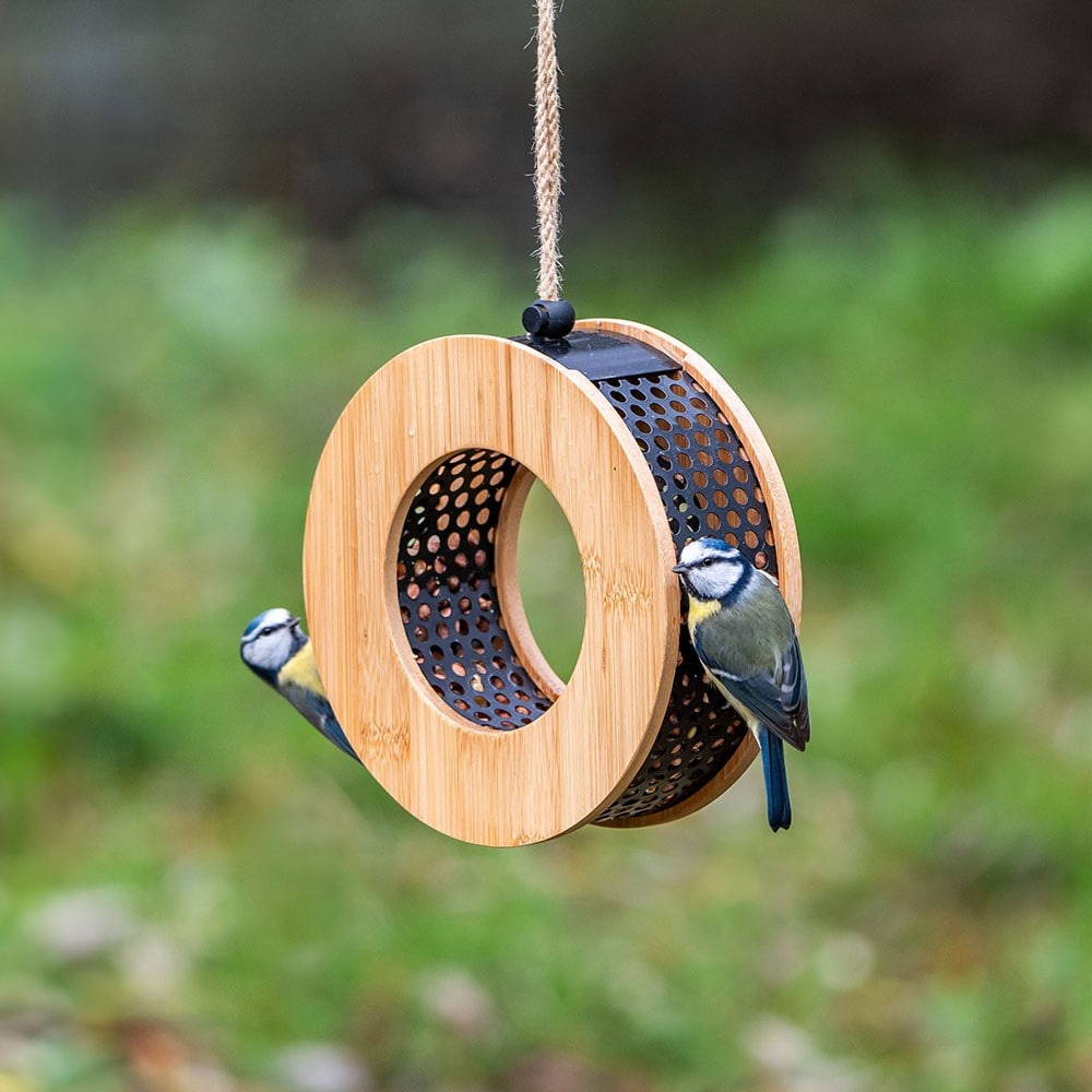 Contemporary bamboo peanut feeder 