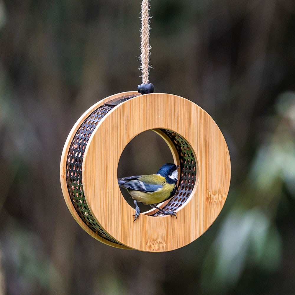 Contemporary bamboo peanut feeder 