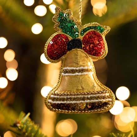 Gold sequin bell