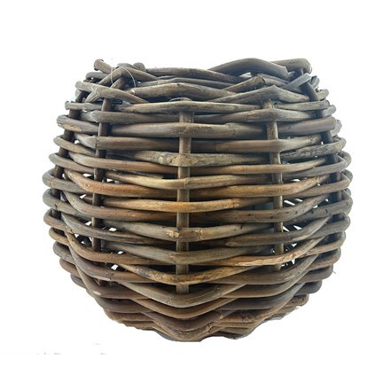 Chunky rattan bowl planter