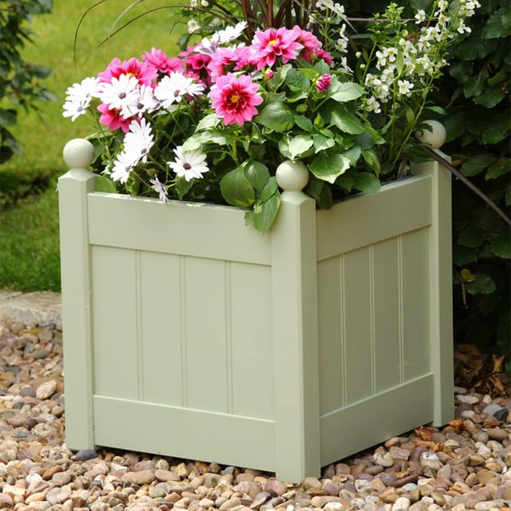 Classic wooden planter - sage
