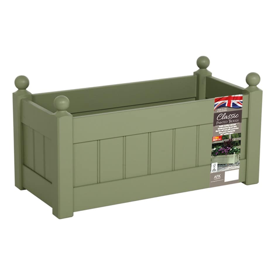 Classic wooden trough - sage
