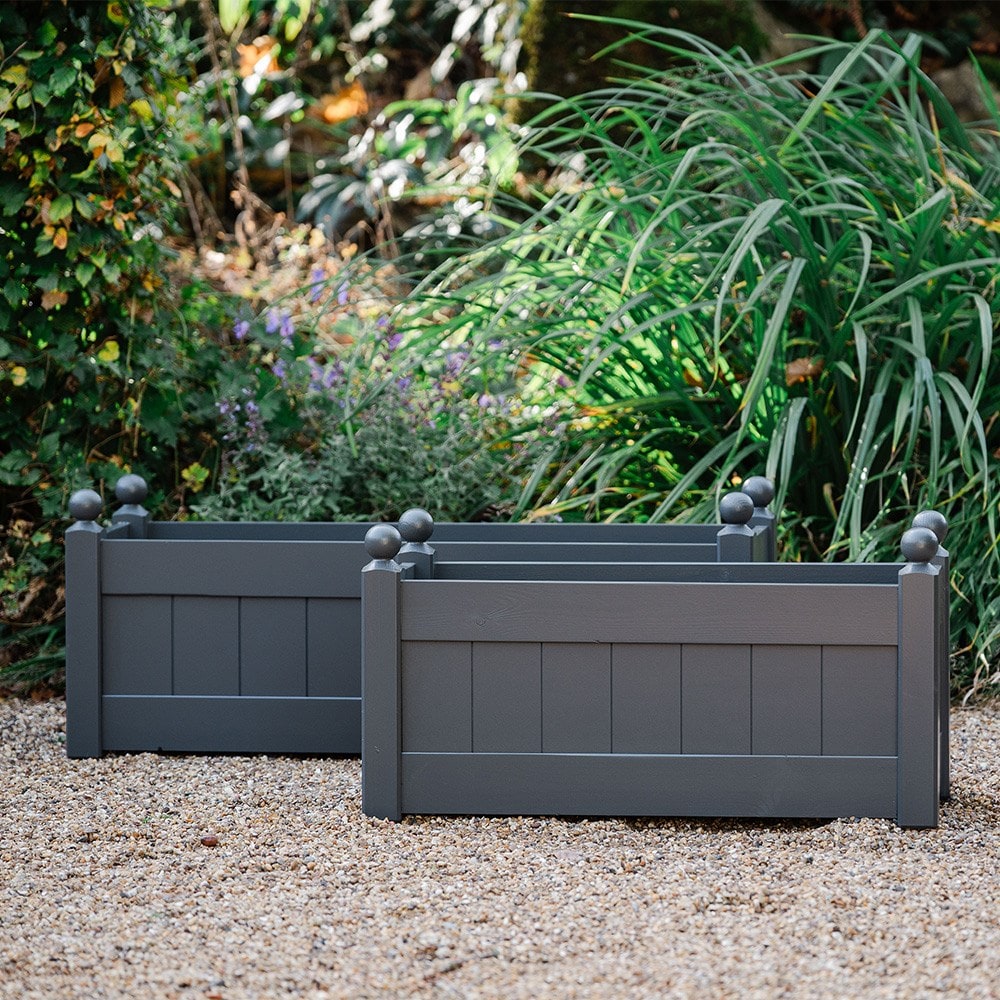 Classic wooden trough - charcoal