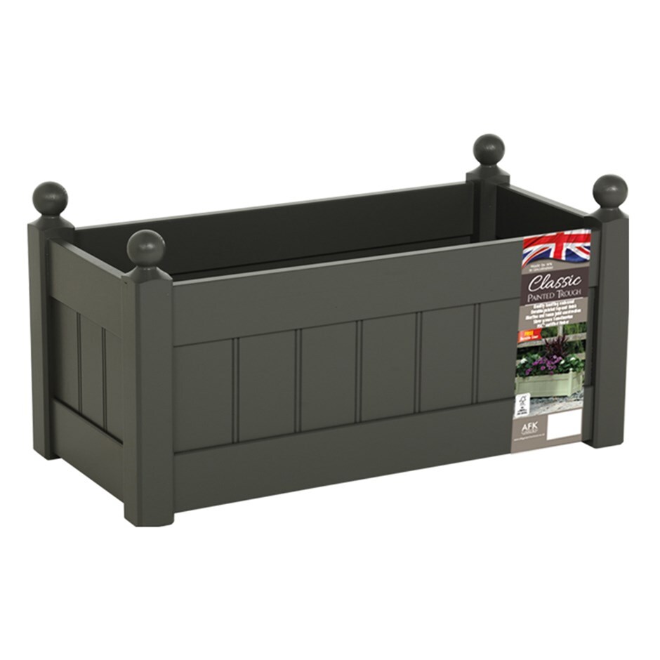 Classic wooden trough - charcoal