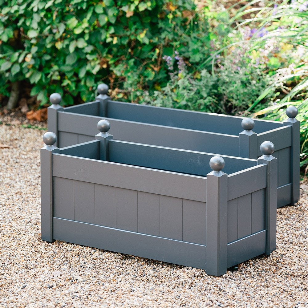 Classic wooden trough - charcoal