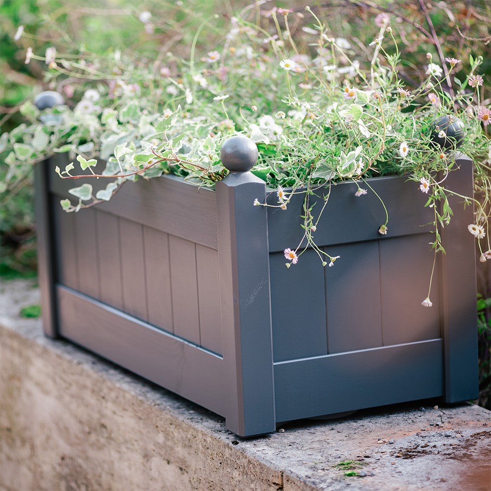 Classic wooden trough - charcoal