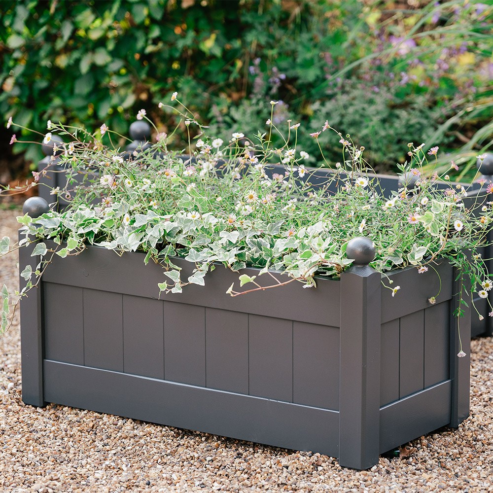 Classic wooden trough - charcoal