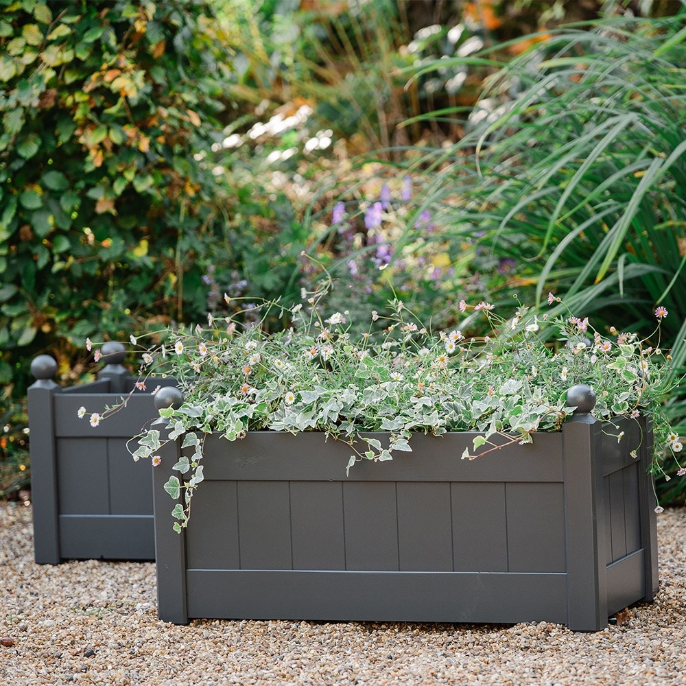 Classic wooden trough - charcoal