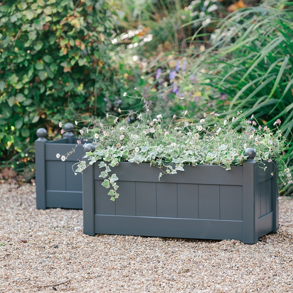 Classic wooden trough - charcoal