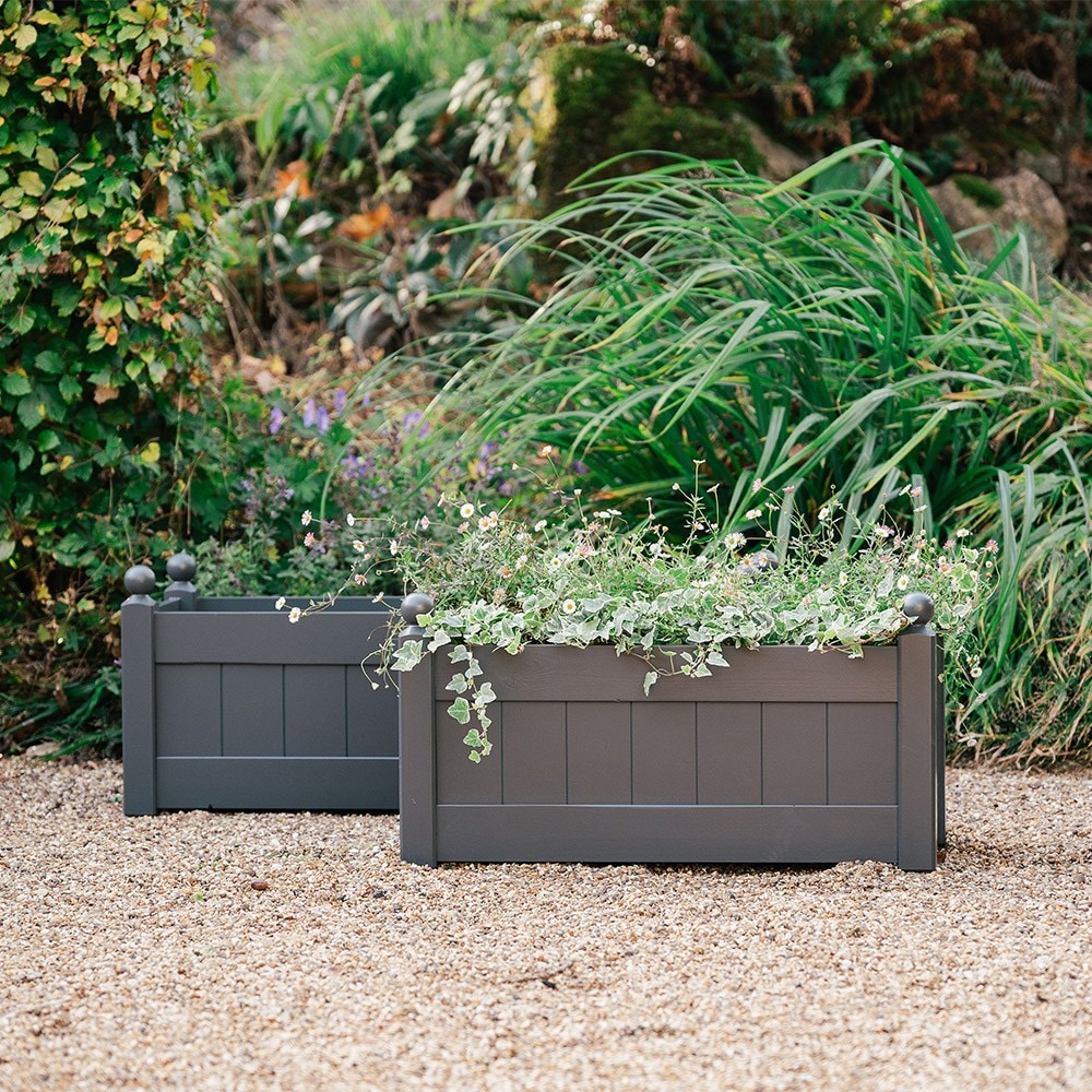 Classic wooden trough - charcoal