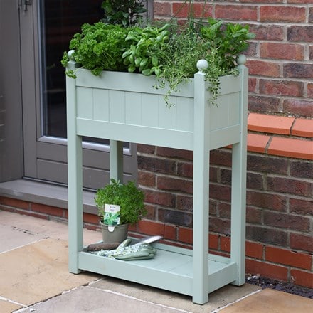Wooden herb trough - sage