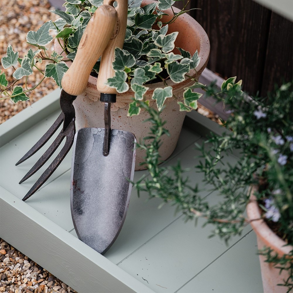 Wooden herb trough - sage