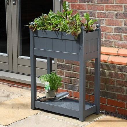 Wooden herb trough - charcoal