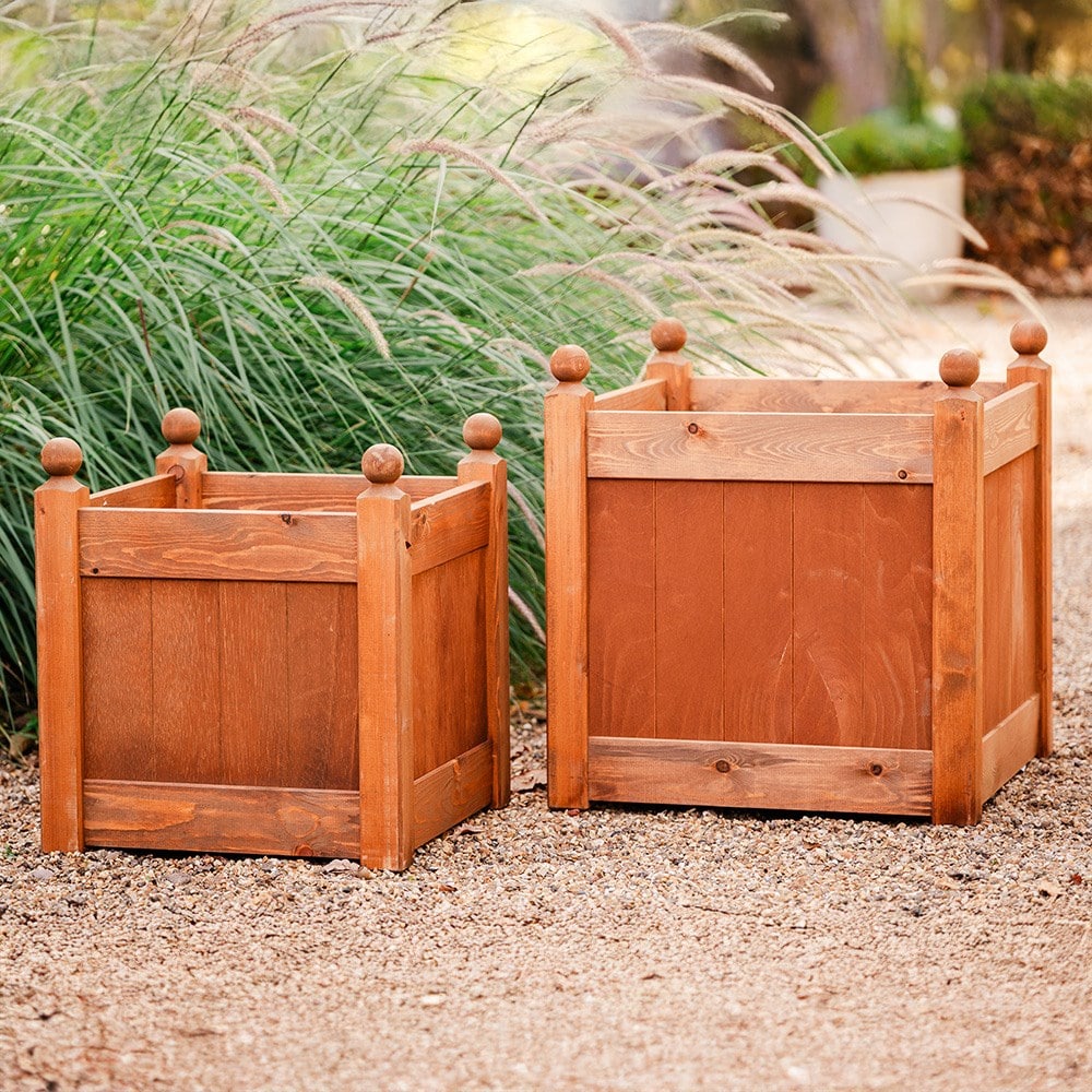 Classic wooden planter - beech